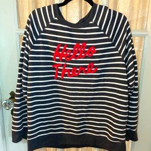 Striped "Hello There" Sweatshirt